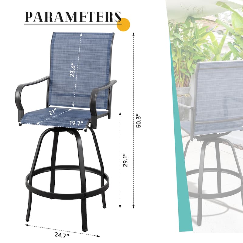 Futzca Patio Swivel Bar Bistro Set or Swivel Bar Stools