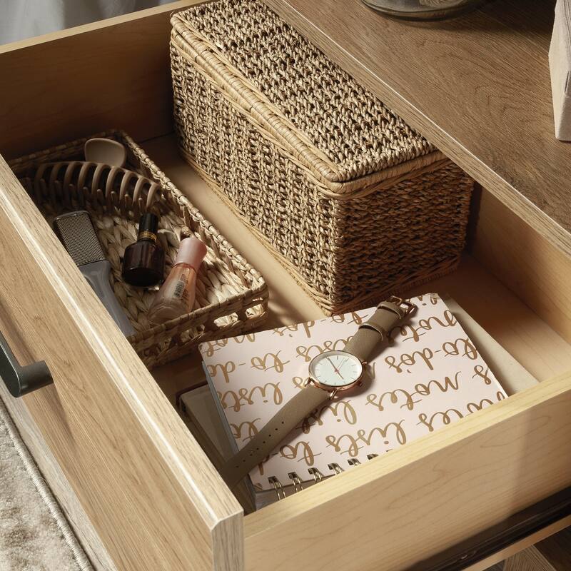 Wood Country Nightstand with 1 Drawer and Open Shelf, Brown