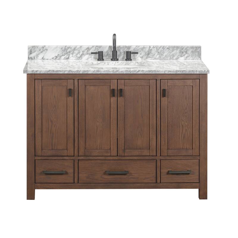 Avanity Modero 48 in. Single Sink Bathroom Vanity with Carrara Marble Top - 49"W x 22"D x 35"H