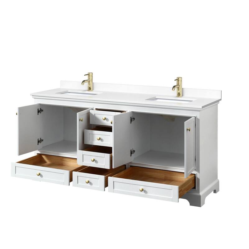 Wyndham Collection Deborah 72" Free Standing Double Basin Vanity Set