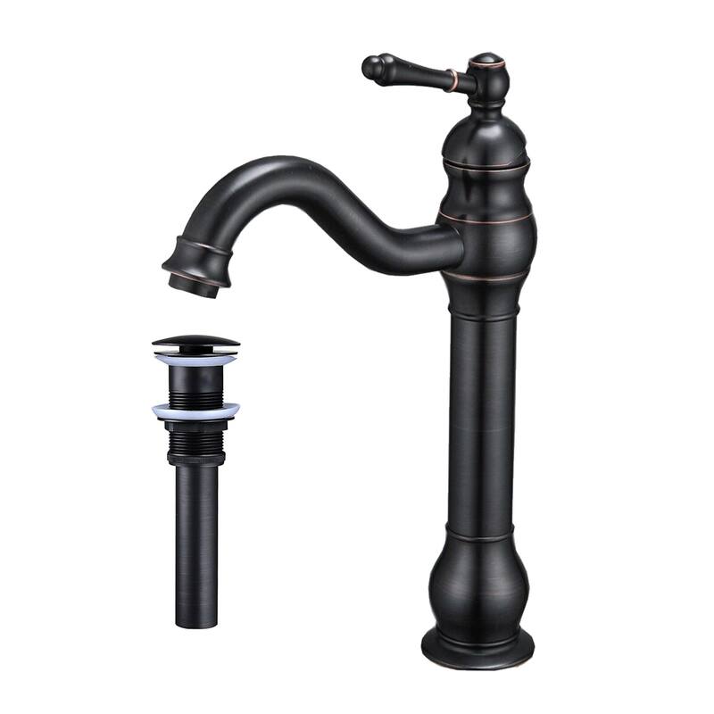 Single Hole Lever Vessel Sink Bathroom Faucet with Drain Assembly