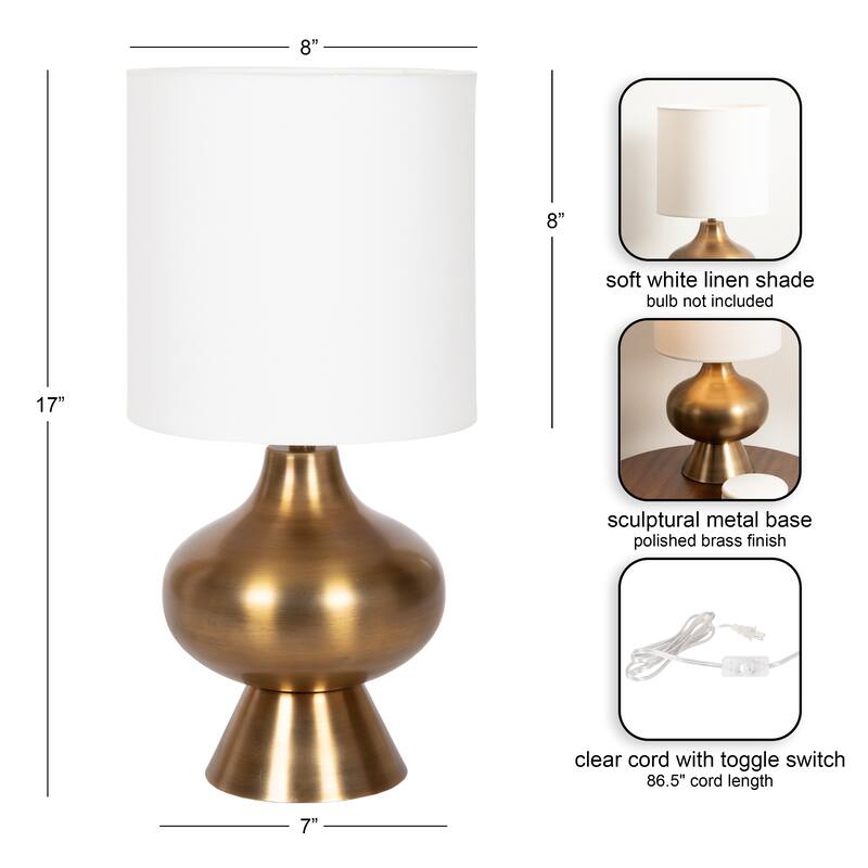 Kate and Laurel Bahira Tabletop Lamp - 8x8x17