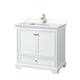 Option White / Carrara Cultured Marble Top / Brushed Gold