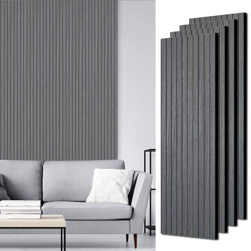 47" x 23" 3D Wood Slat Acoustic Wall Panels for Wall and Ceiling Decor, 4 Pcs - 47.24 inches D × 23.62 inches W × 0.82 inches H