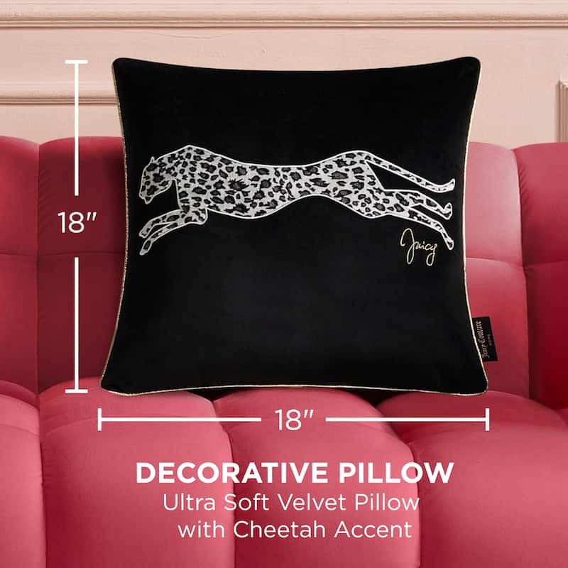 Juicy Couture Velvet Cheetah Pillow 14" x 24"