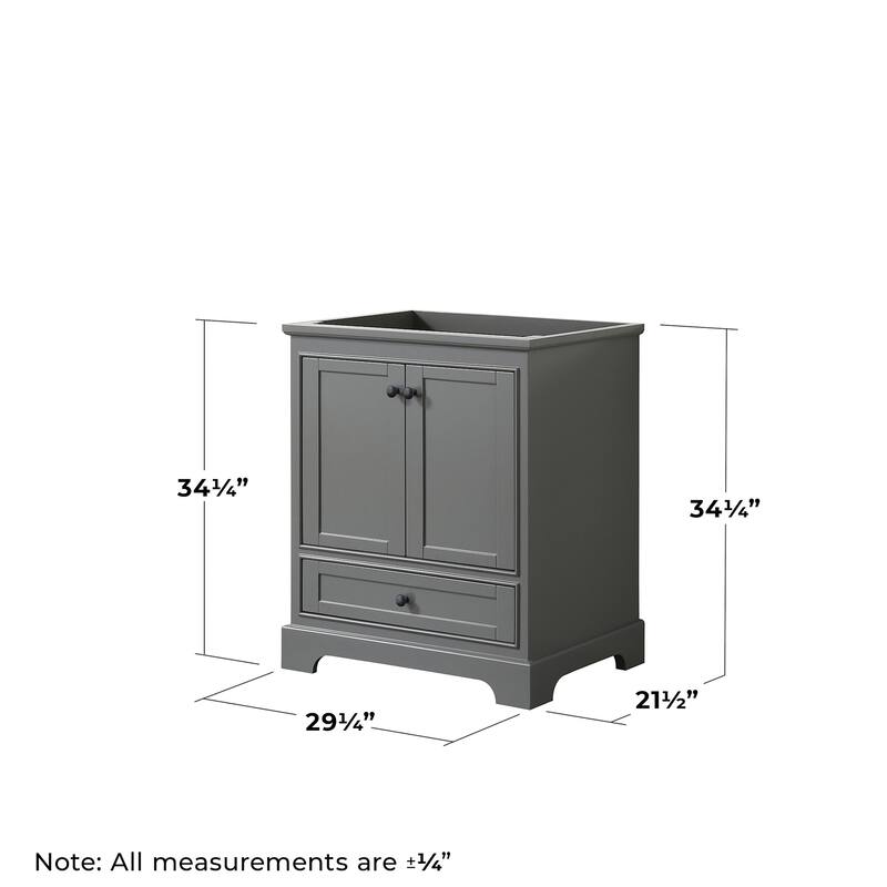 Wyndham Collection Deborah 29-1/4" Free Standing Single Wood Vanity