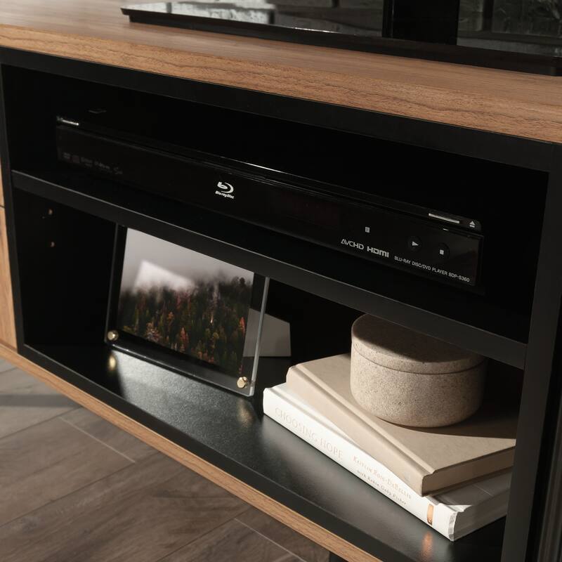 Wood Credenza for TVs up to 70" with Doors, Brown - 55.91" W x 15.67" D x 20.87" H