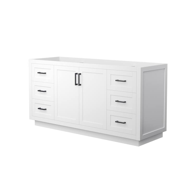 Wyndham Collection WCF2929-66S-CX-MXX Miranda 66" Single Free Standing - White / Matte Black Hardware