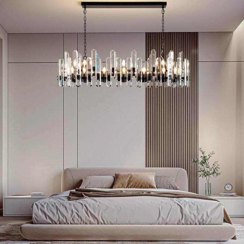 KAYLA 54in Modern Luxury Crystal Chandelier Lighting - LED Ceiling Light Fixture