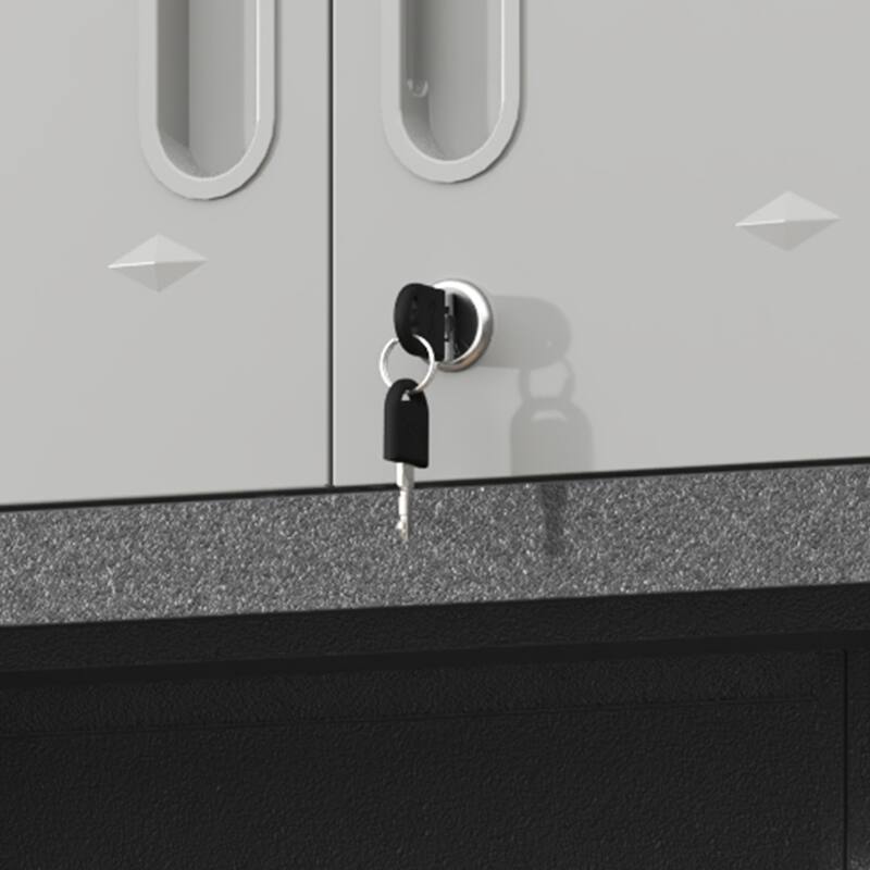 Grey Metal Wall Mounted Storage Cabinet with Locking Doors and Drawer for Home Office Garage - 29.5"W x 30.3"H x 11.8"D