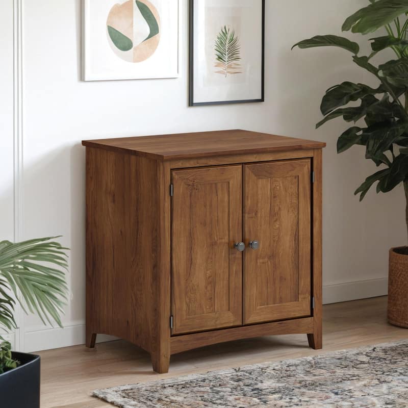 Arch+Haven Solid Wood 2 Door Cabinet - Rubbed - Tuscan Brown