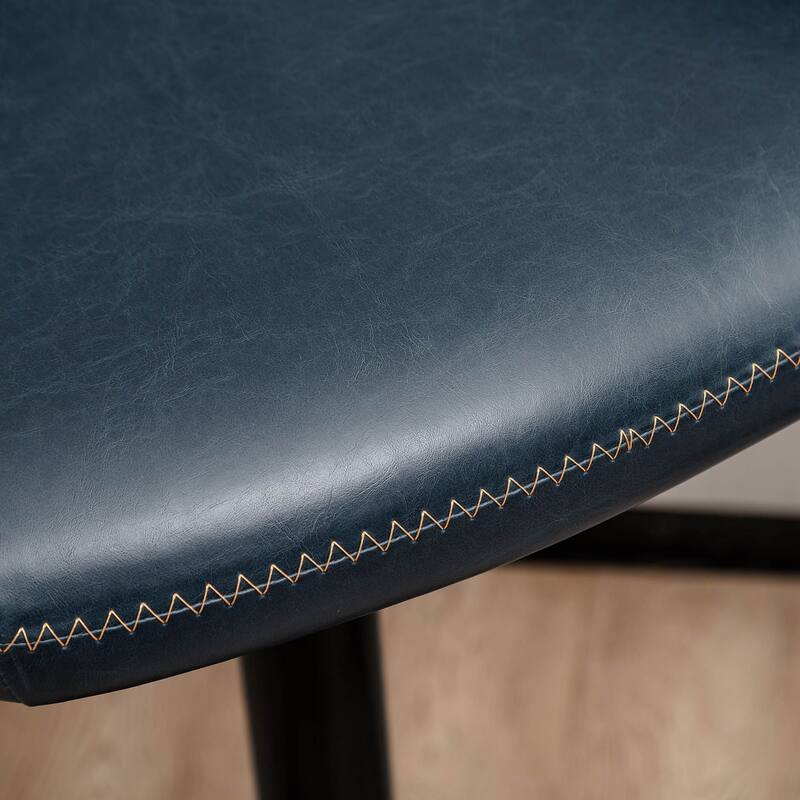 Glitzhome Mid-Century Height Adjustable Faux Leather Swivel Counter Bar Stools