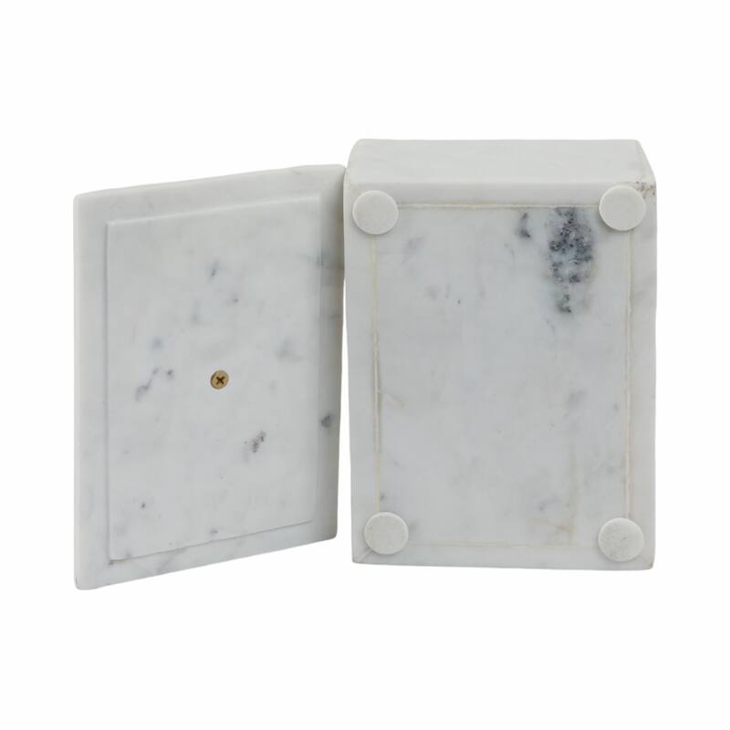 Marble Rectangular Box with Removable Lid - Home Decor