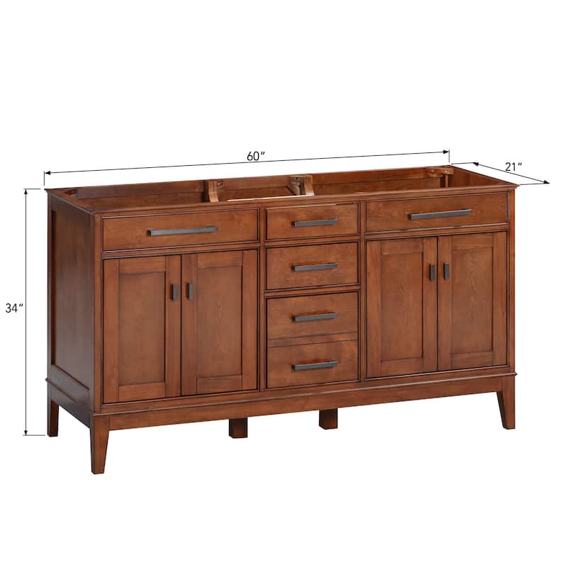 Madison 60 in. Double Bathroom Vanity Cabinet - 60"W x 21"D