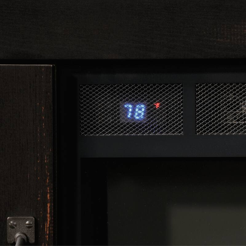 Wood Fireplace Credenza for TVs up to 60", Brown - 38.07" W x 19.45" D x 29.76" H