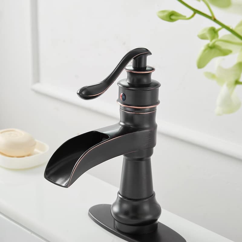 Waterfall Single Handle Bathroom Sink Faucet in Oil Rubbed Bronze - Oil Rubbed Bronze
