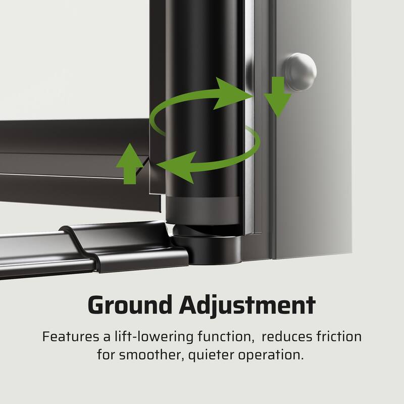 30/32/34" W x 72" H Semi-Frameless Pivot Shower Door, 6mm Tempered Glass, Matte Black Reversible Swing Panel