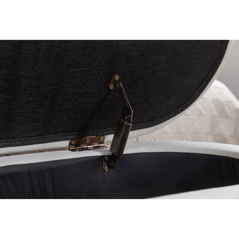 Featured Velvet Upholstered Footrest End of Bed Bench, Storage Stool Indoor Stool Casual Stool with Flipping Lid