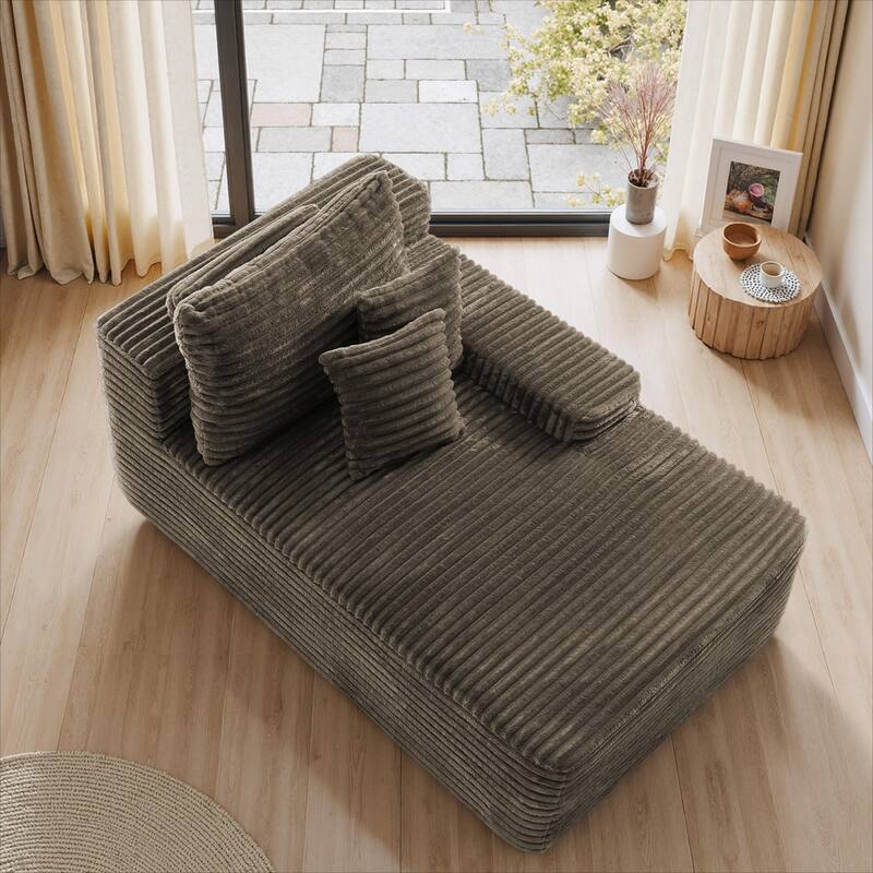 Upholstered Cloud Sectional Couch No Assembly Required L-Shape Chaise with Pillow