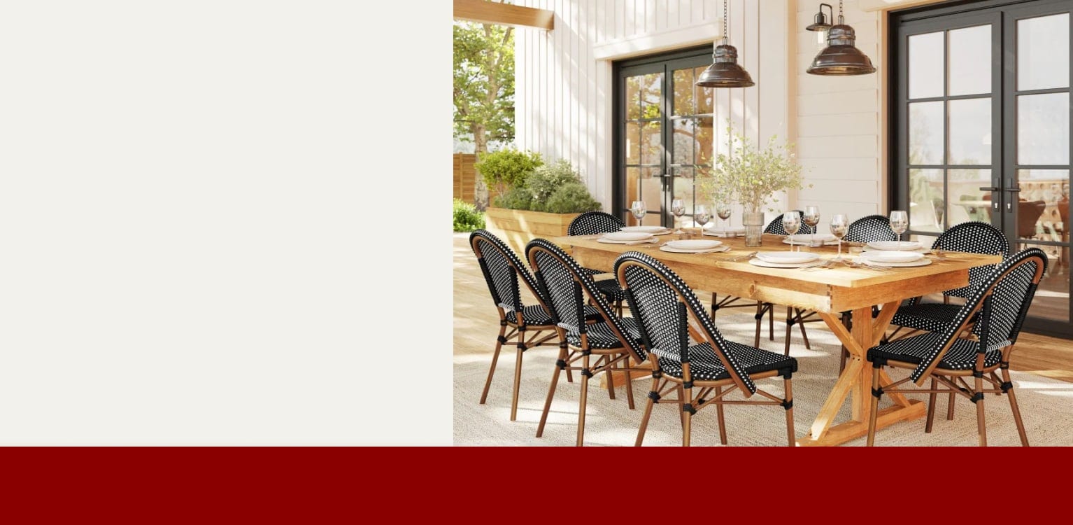 Outdoor. Extra 20% off*. Featuring: Martha Stewart, Cambridge Casual, and California Umbrella
