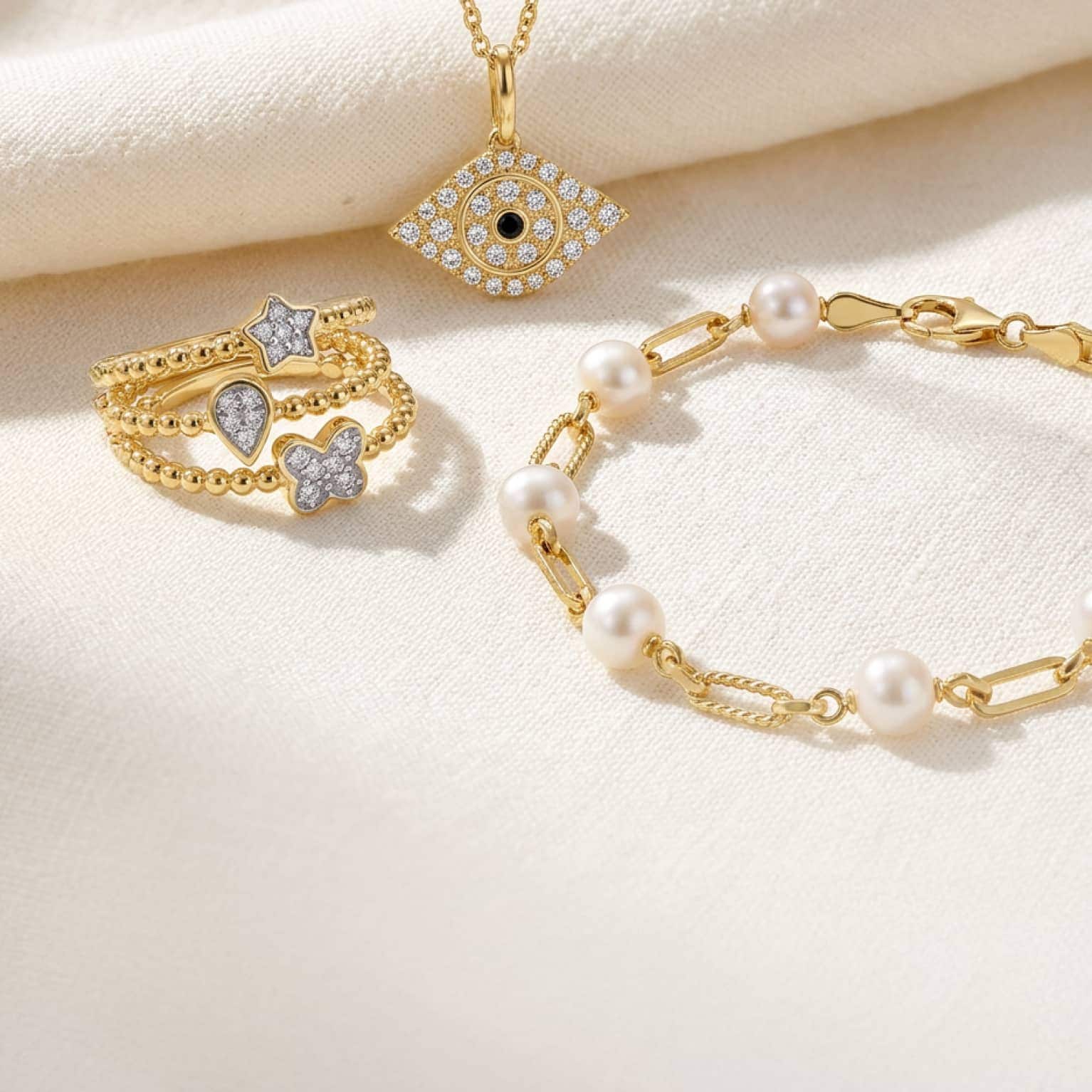 Jewelry & Watches up to 60% off*. Save Now. Product images featuring Miadora Cluster Ring Set, EFFY Evil Eye Pendant Necklace, Miadora Freshwater Pearl Bracelet.
