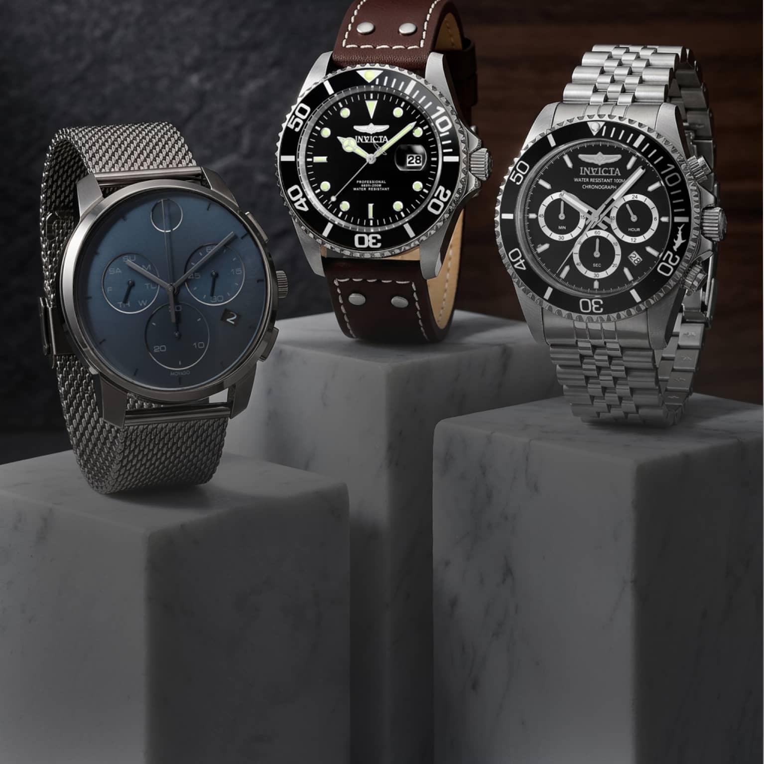 Father's Day Watch Event. Extra 20% off*. exceptional watches for exceptional dads. Use Code WATCH20. Save Now. Product images featuring Movado Bold Quartz Watch, Invicta Pro Diver 3 Hand Watch, Invicta Pro Diver Chronograph Watch