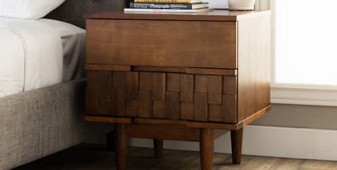 Mid-Century Modern wood nightstand