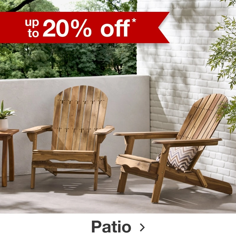 up to 20% off* patio