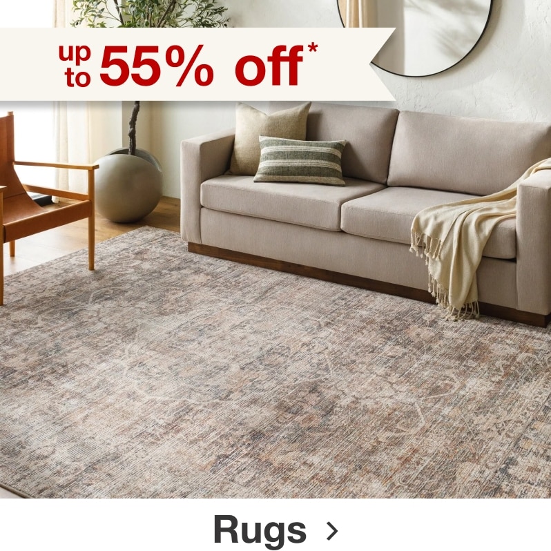 up to 55% off* Rugs.