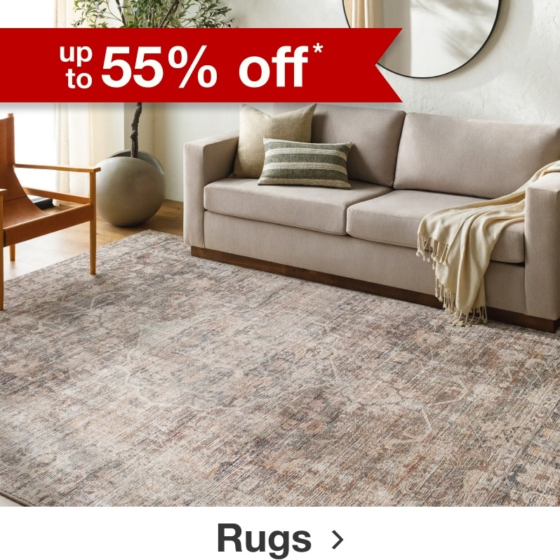 up to 55% off* Rugs.
