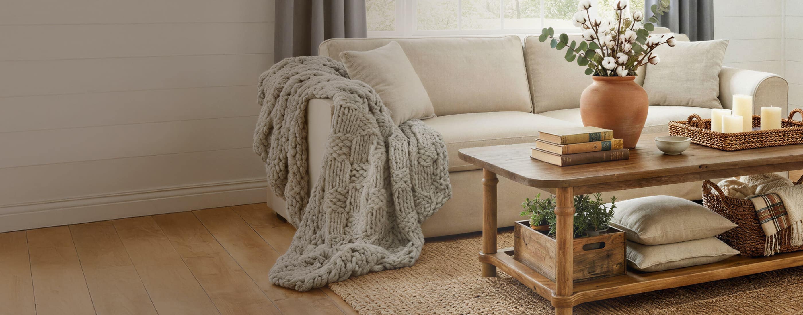 Farmhouse style edit. Up to 40% off*. Room-ready updates with classic, rustic charm. Save Now.