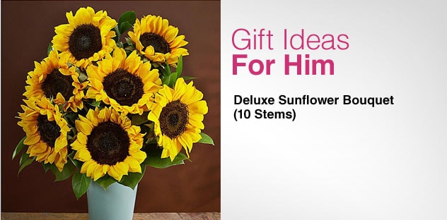 Gift Ideas for Him   Day 6   Deluxe Sunflower Bouquet (10 Stems)