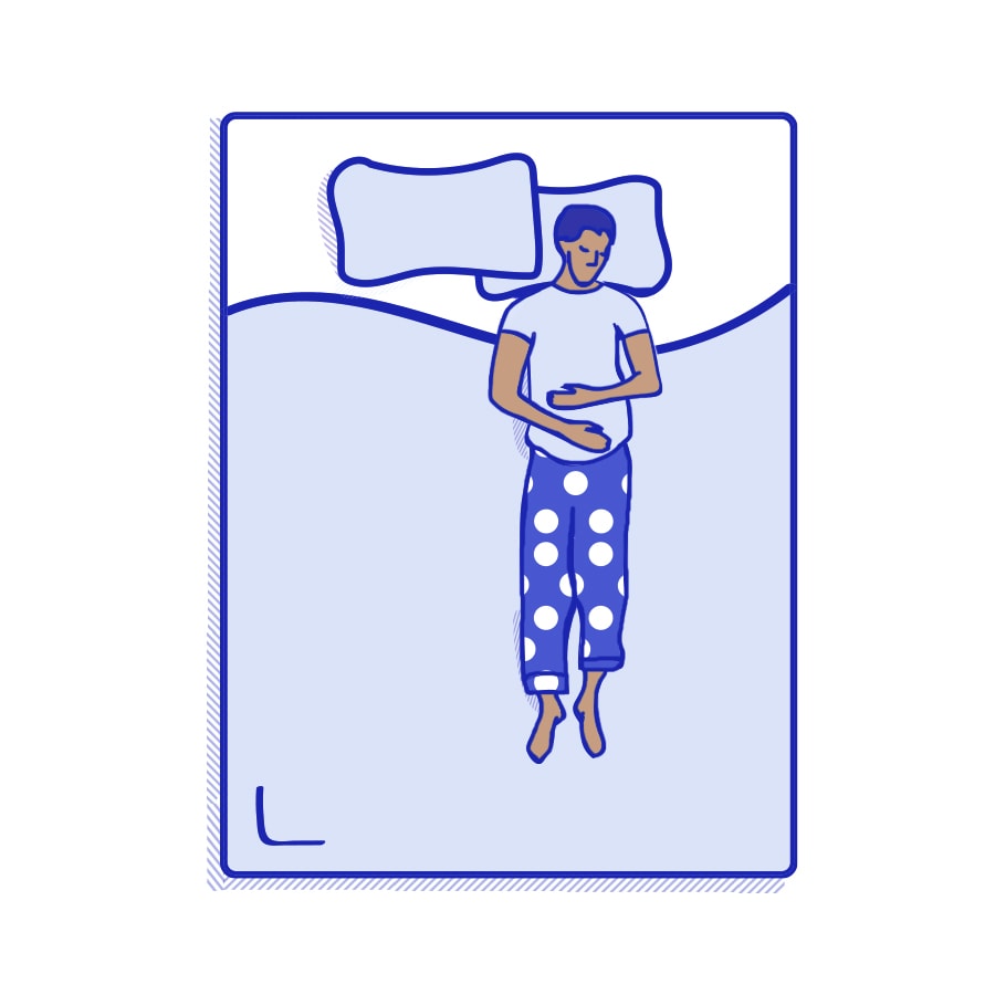 Back Sleeper Illustration of a person sleeping on their back