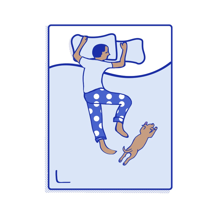 Stomach Sleeper Illustration of a person sleeping on their stomach