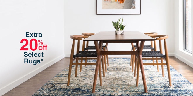 Extra 20% off Select Rugs*