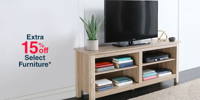 Extra 15% off Select Furniture*