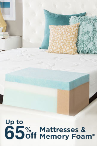 Up to 65% off Mattresses & Memory Foam*