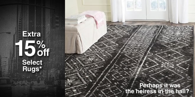 Extra 15% off Rugs*