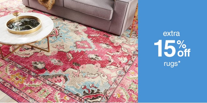 Extra 15% off Rugs*