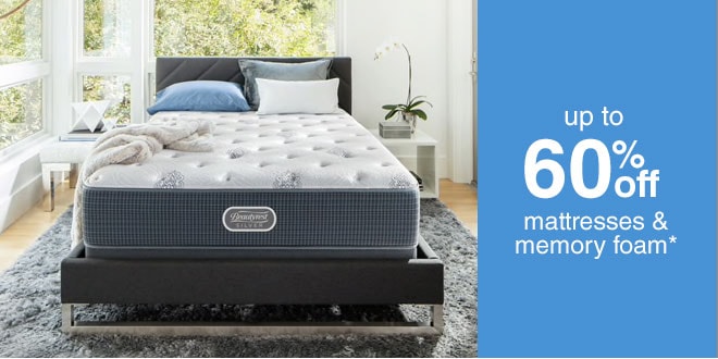 Up to 60% off Mattresses & Memory Foam*