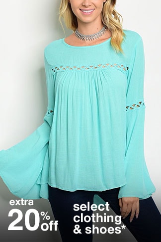 Extra 20% off Select Clothing & Shoes*