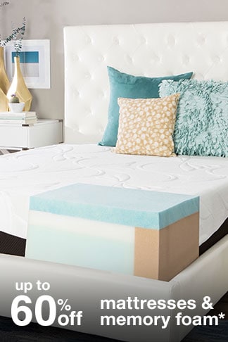 Up to 60% off Mattresses & Memory Foam*