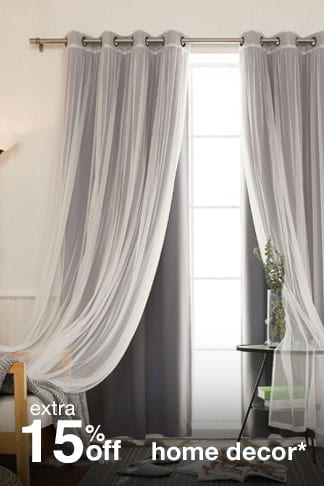 Extra 15% off Home Decor*