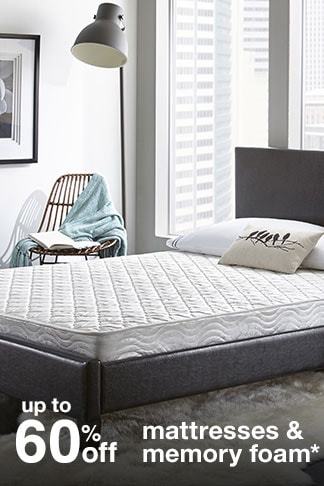 Up to 60% off Mattresses & Memory Foam*