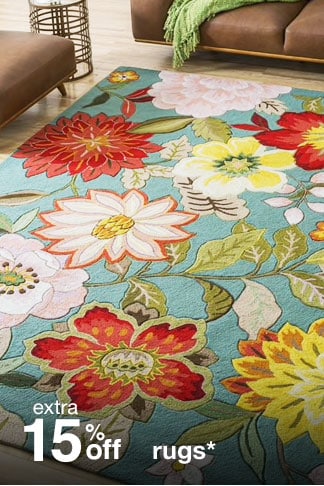 extra 15% off rugs*