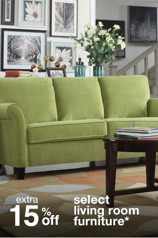 extra 15% select living room furniture*