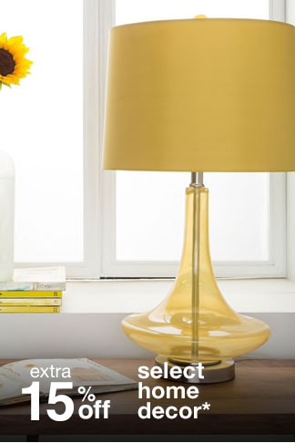 extra 15% off select home decor*