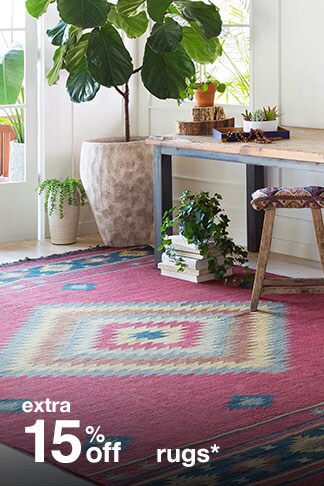 extra 15% off rugs*