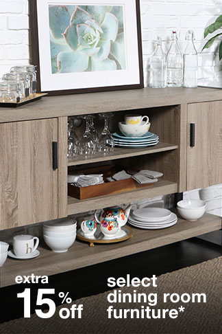 extra 15% off select dining room furniture*