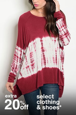 extra 20% off select clothing & shoes*
